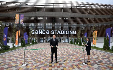 Prezident İlham Əliyev Gəncə Stadionunun açılışında iştirak edib