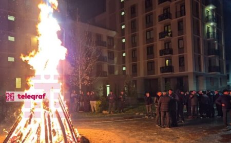 Ağdam şəhərində ilk bayram tonqalı qalandı - FOTO