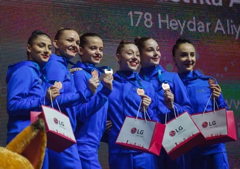 Azərbaycanın bədii gimnastika komandası Bakıdakı Dünya Kubokunda bürünc medal qazanıb
