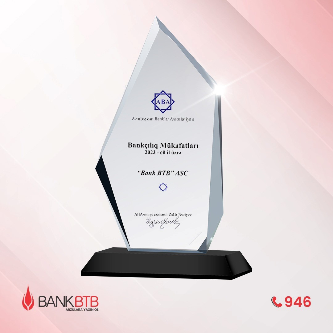 Bank BTB “Özünüməşğulluq Proqramında iştirak” nominasiyası üzrə  mükafata layiq görülüb