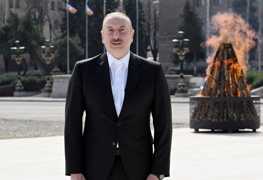 Prezident İlham Əliyev: Dördüncü dəfədir ki, bayram tonqalını azad edilmiş Qarabağda qalayıram